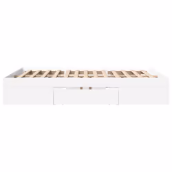 vidaXL Bed Frame Bed Base Bedstead White 150x200 cm King Size Engineered Wood - Additional view 5