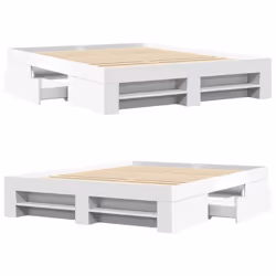 vidaXL Bed Frame Bed Base Bedstead White 150x200 cm King Size Engineered Wood - Additional view 7