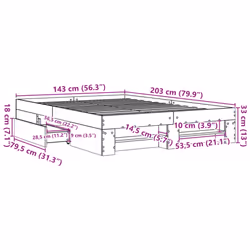 vidaXL Bed Frame Bed Base Bedstead Grey Sonoma 140x200 cm Engineered Wood - Additional view 10