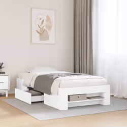 vidaXL Bed Frame Bed Base Mattress Foundation White 90x200 cm Engineered Wood - Additional view 2