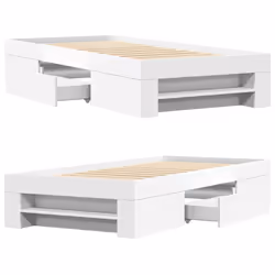 vidaXL Bed Frame Bed Base Mattress Foundation White 90x200 cm Engineered Wood - Additional view 7