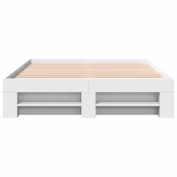 vidaXL Bed Frame Bed Base Mattress Foundation White 140x190 cm Engineered Wood - Additional view 4