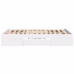 vidaXL Bed Frame Bed Base Mattress Foundation White 140x190 cm Engineered Wood - Additional view 5