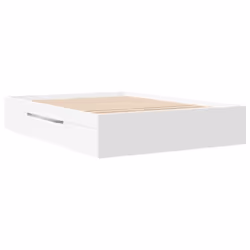 vidaXL Bed Frame Bed Base Mattress Foundation White 135x190 cm Engineered Wood - Additional view 6
