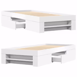 vidaXL Bed Frame Bed Base Bedstead White 90x190 cm Single Engineered Wood - Additional view 7