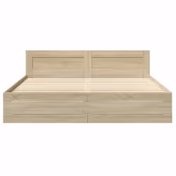 vidaXL Bed Frame with Headboard Bed Sonoma Oak 200x200 cm Engineered Wood - Additional view 4