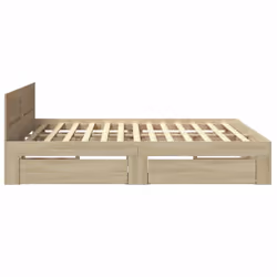 vidaXL Bed Frame with Headboard Bed Sonoma Oak 200x200 cm Engineered Wood - Additional view 5