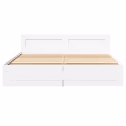 vidaXL Bed Frame with Headboard White 180x200 cm King Size Engineered Wood - Additional view 4