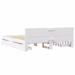 vidaXL Bed Frame with Headboard White 180x200 cm King Size Engineered Wood - Additional view 6