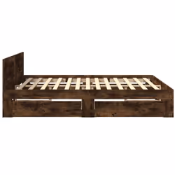vidaXL Bed Frame with Headboard Bed Base Smoked Oak King Size Engineered Wood - Additional view 5