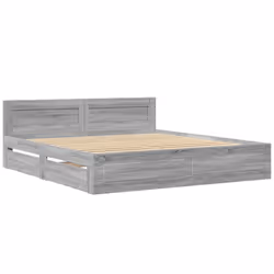 vidaXL Bed Frame with Headboard Bed Grey Sonoma King Size Engineered Wood