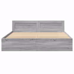 vidaXL Bed Frame with Headboard Bed Grey Sonoma King Size Engineered Wood - Additional view 4