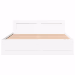 vidaXL Bed Frame with Headboard Bed Base White 160x200 cm Engineered Wood - Additional view 4