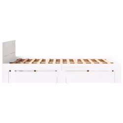 vidaXL Bed Frame with Headboard Bed Base White 160x200 cm Engineered Wood - Additional view 5