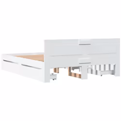 vidaXL Bed Frame with Headboard Bed Base White 160x200 cm Engineered Wood - Additional view 6