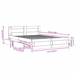 vidaXL Bed Frame with Headboard White 150x200 cm King Size Engineered Wood