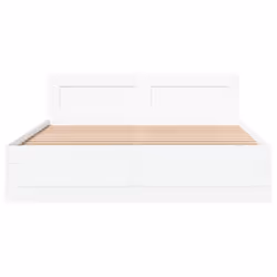vidaXL Bed Frame with Headboard White 150x200 cm King Size Engineered Wood - Additional view 4