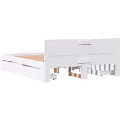 vidaXL Bed Frame with Headboard White 150x200 cm King Size Engineered Wood - Additional view 6