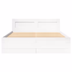 vidaXL Bed Frame with Headboard Bed Base White 140x200 cm Engineered Wood - Additional view 4