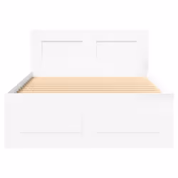 vidaXL Bed Frame with Headboard Bed Base White 100x200 cm Engineered Wood - Additional view 4