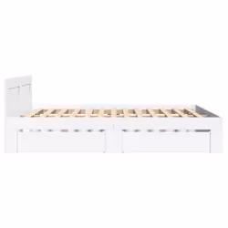 vidaXL Bed Frame with Headboard Bed Base White 140x190 cm Engineered Wood - Additional view 5