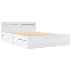 vidaXL Bed Frame with Headboard White 120x190 cm Small Double Engineered Wood