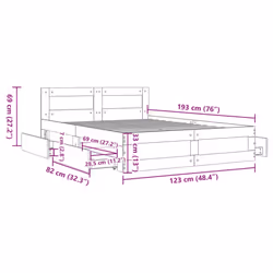 vidaXL Bed Frame with Headboard White 120x190 cm Small Double Engineered Wood