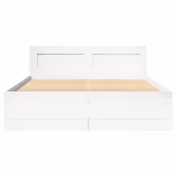vidaXL Bed Frame with Headboard White 120x190 cm Small Double Engineered Wood - Additional view 4