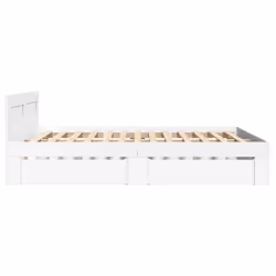 vidaXL Bed Frame with Headboard White 120x190 cm Small Double Engineered Wood - Additional view 5