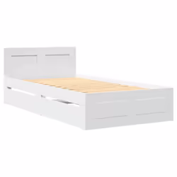 vidaXL Bed Frame with Headboard White 75x190 cm Small Single Engineered Wood