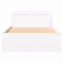 vidaXL Bed Frame with Headboard White 75x190 cm Small Single Engineered Wood - Additional view 4