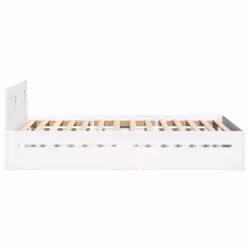 vidaXL Bed Frame with Headboard White 75x190 cm Small Single Engineered Wood - Additional view 5