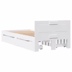 vidaXL Bed Frame with Headboard White 75x190 cm Small Single Engineered Wood - Additional view 6