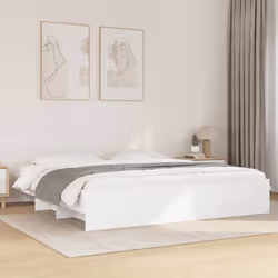 vidaXL Bed Frame Bed Base Mattress Foundation White 200x200 cm Engineered Wood