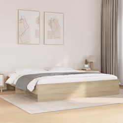 vidaXL Bed Frame Bed Base Home Bedstead Sonoma Oak 200x200 cm Engineered Wood