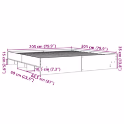 vidaXL Bed Frame Bed Base Home Bedstead Sonoma Oak 200x200 cm Engineered Wood