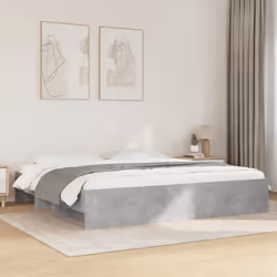 vidaXL Bed Frame Bed Base Concrete Grey 180x200 cm King Size Engineered Wood