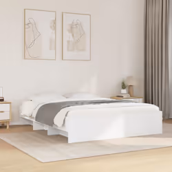 vidaXL Bed Frame Bed Base Mattress Foundation White 160x200 cm Engineered Wood