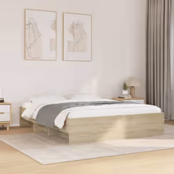 vidaXL Bed Frame Bed Base Home Bedstead Sonoma Oak 160x200 cm Engineered Wood