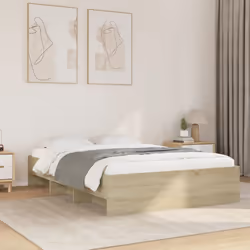 vidaXL Bed Frame Bed Base Home Bedstead Sonoma Oak 140x200 cm Engineered Wood