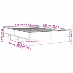 vidaXL Bed Frame Bed Base Home Bedstead Sonoma Oak 140x200 cm Engineered Wood