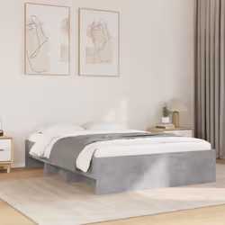 vidaXL Bed Frame Bed Base Bedstead Concrete Grey 140x200 cm Engineered Wood
