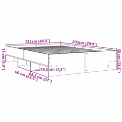 vidaXL Bed Frame Bed Base Mattress Foundation White 120x200 cm Engineered Wood - Additional view 9
