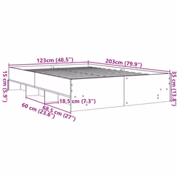 vidaXL Bed Frame Bed Base Home Bedstead Sonoma Oak 120x200 cm Engineered Wood