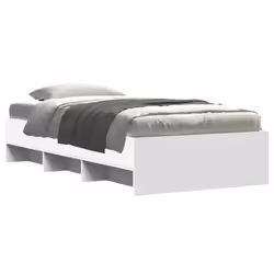 vidaXL Bed Frame Bed Base Mattress Foundation White 100x200 cm Engineered Wood - Additional view 2