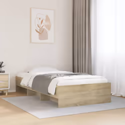 vidaXL Bed Frame Bed Base Home Bedstead Sonoma Oak 100x200 cm Engineered Wood