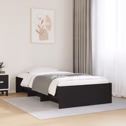 vidaXL Bed Frame Bed Base Mattress Foundation Black 90x200 cm Engineered Wood - Additional view 2