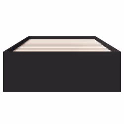vidaXL Bed Frame Bed Base Mattress Foundation Black 90x200 cm Engineered Wood - Additional view 4
