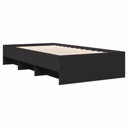 vidaXL Bed Frame Bed Base Mattress Foundation Black 90x200 cm Engineered Wood - Additional view 6