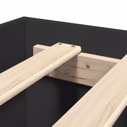 vidaXL Bed Frame Bed Base Mattress Foundation Black 90x200 cm Engineered Wood - Additional view 7